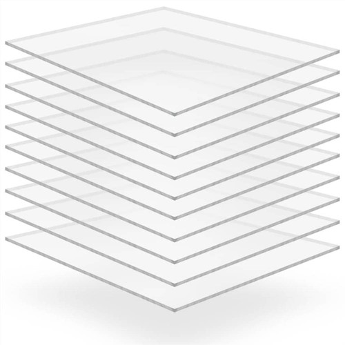 Clear Acrylic Glass Sheets 10 pcs 40x60 cm 4 mm