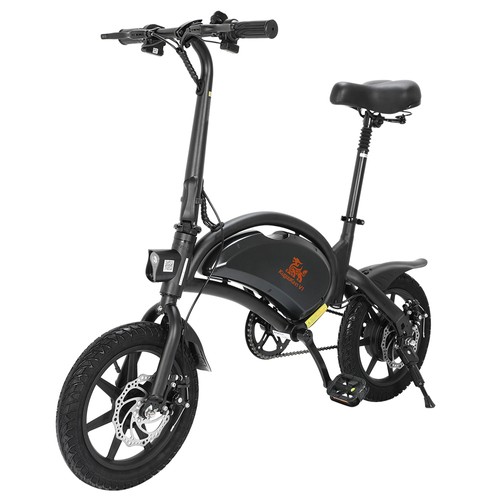 KugooKirin V1 Folding Moped Electric Bike 400W 14 Inch Tires Black