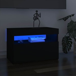 TV Cabinets with LED Lights 2 pcs Black 60x35x40 cm