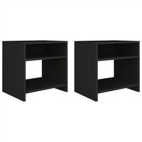 Bedside Cabinets 2 pcs Black 40x30x40 cm Chipboard