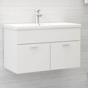 Sink Cabinet White 80x385x46 cm Chipboard