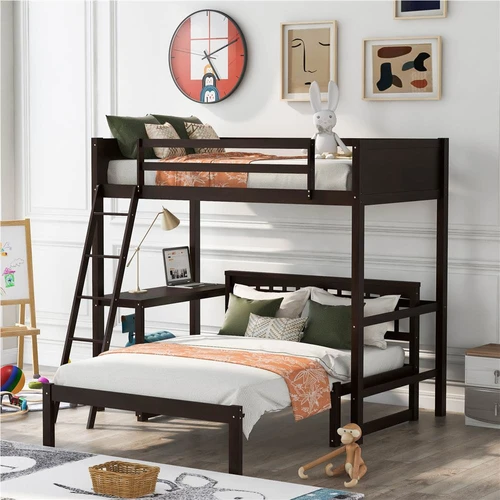 Twin Size Loft Bed Frame With, Twin Size Loft Bed With Desk