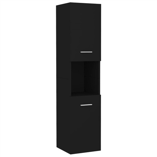 Bathroom Furniture Set Black Chipboard