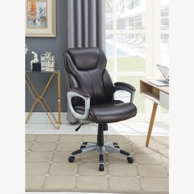 PU Leather Swivel Chair Height Adjustable Brown 