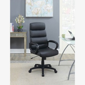 Modern Leisure PU Swivel Chair Height Adjustable Black
