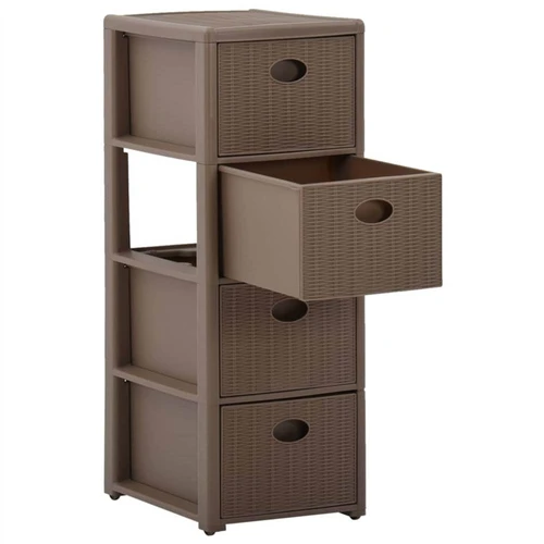 4-Drawer Chest Taupe 30x40x80 cm