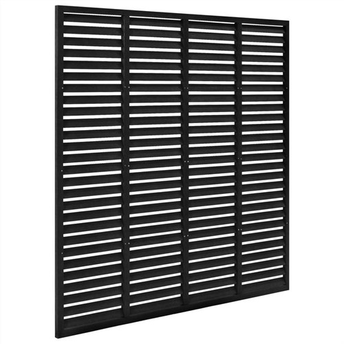 Louver Fence WPC 170x170 cm Black