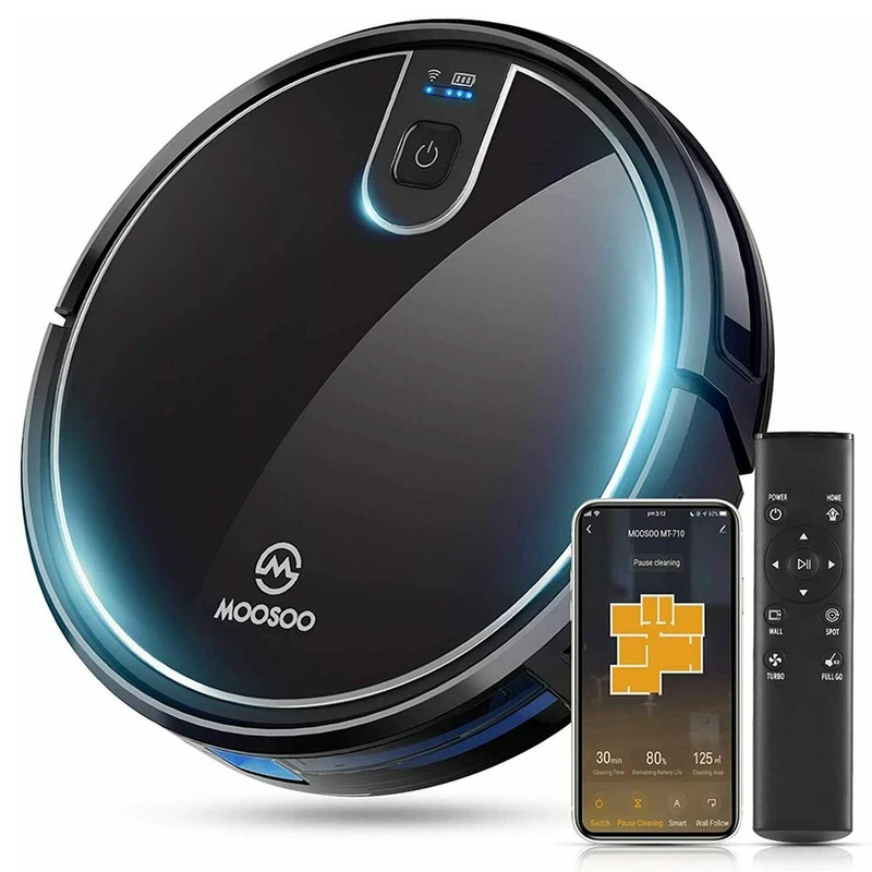 Moosoo MT-710 Automatic Smart Robot Vacuum Cleaner/Slim Support hot Alexa & Google