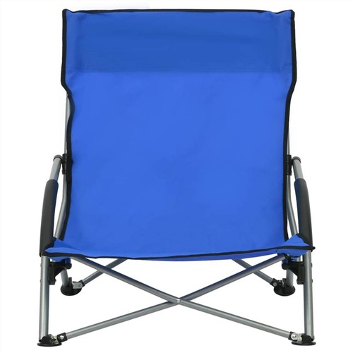 Klappbare Strandstühle, 2 Stück, blauer Stoff
