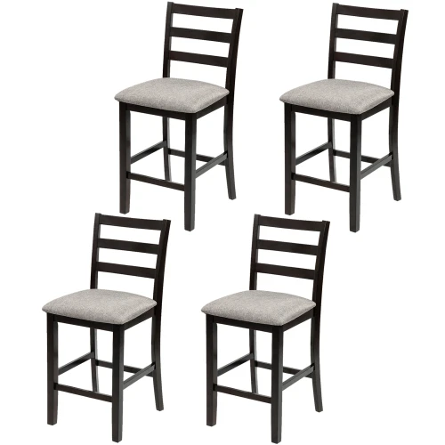 Dining Chair Set Of 4 Espresso, Counter Height Dining Chairs Set Of 4