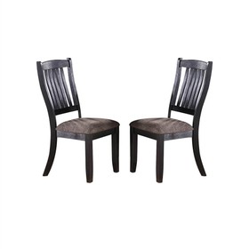 Fabric Upholstered Dining Chair Set of 2 Black