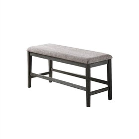 Fabric Upholstered Dining Bench with Wood Frame Gray