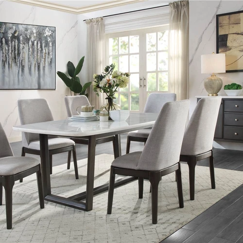 72 Dining Table With Marble Tabletop Gray, 72 Dining Room Table