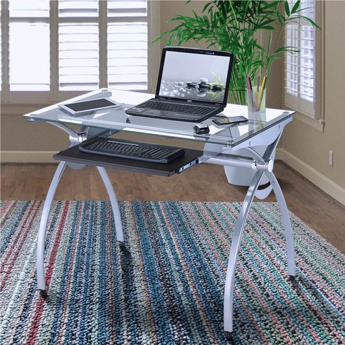 Techni Mobili Contempo Desk with 3 Storage Drawers White