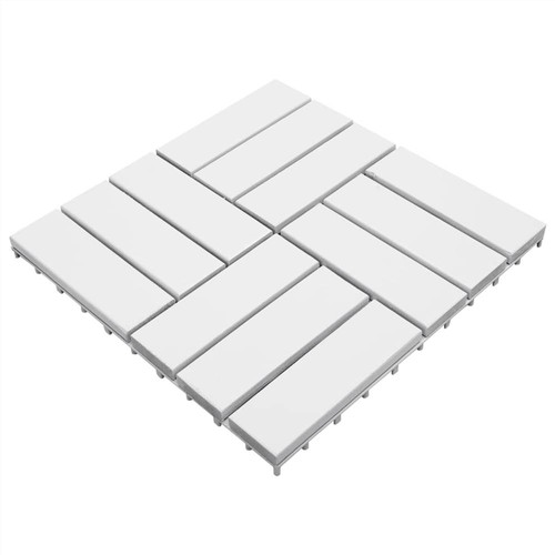 Decking Tiles 10 pcs White 30x30 cm Solid Acacia Wood