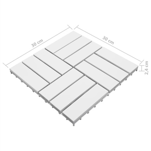 Decking Tiles 10 pcs White 30x30 cm Solid Acacia Wood