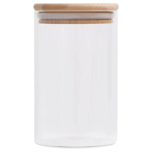 Bamboo Lid Jar Isolated On White Stock Photo 1066935470