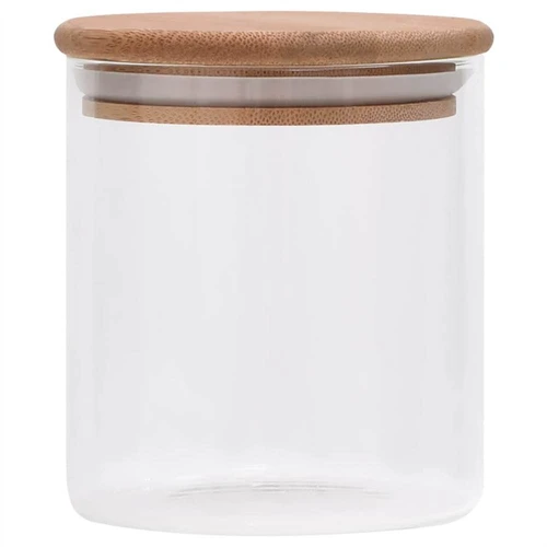 Storage Glass Jars with Bamboo Lid 10 pcs 600 ml