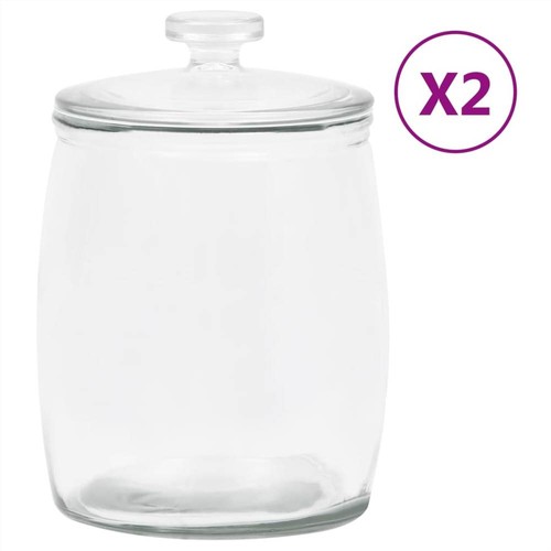 Storage Glass Jars with Lid 2 pcs 8000 ml