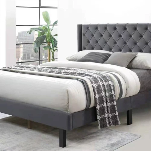 Details about   Platform Bed Frame Queen King Full Twin Size Upholstered With Headboard Wood New 