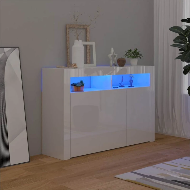 White sideboard with led lights hotsell