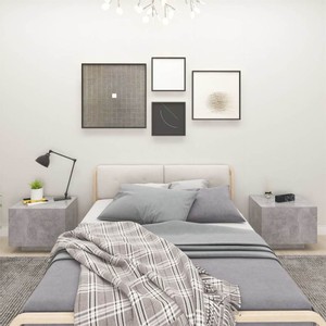 Bedside Cabinet Concrete Grey 100x35x40 cm Chipboard