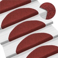 Selfadhesive Stair Mats 5 pcs Red 56x17x3 cm Needle Punch
