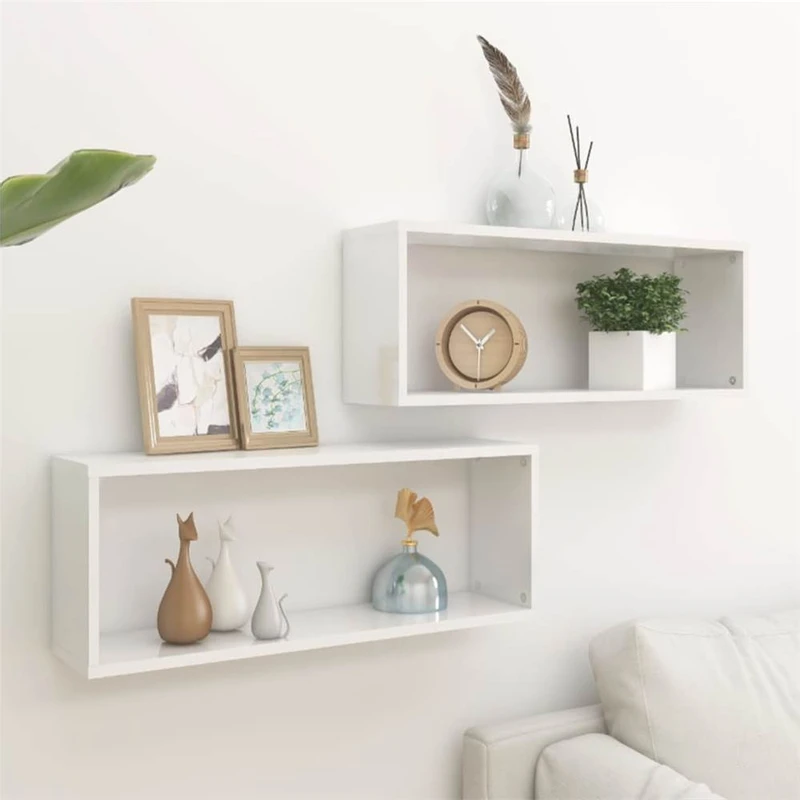 White high gloss cube shelving discount