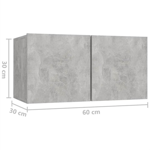 6 Piece TV Cabinet Set Concrete Grey Chipboard