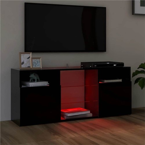 TV-Schrank mit LED-Beleuchtung Schwarz 120x30x50 cm