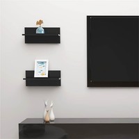 Wall Shelves 2 pcs High Gloss Black 40x115x18 cm