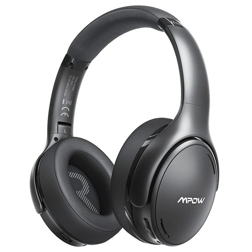 Mpow H19 Hybrid Active Noise Cancelling Headphones, 100 Hours Playtime Bluetooth 5.0 Wireless Over-Ear Headset with Deep Bass, Memory-protein Earpads, CVC8.0 Microphones Headphones for Travel Work TV PC