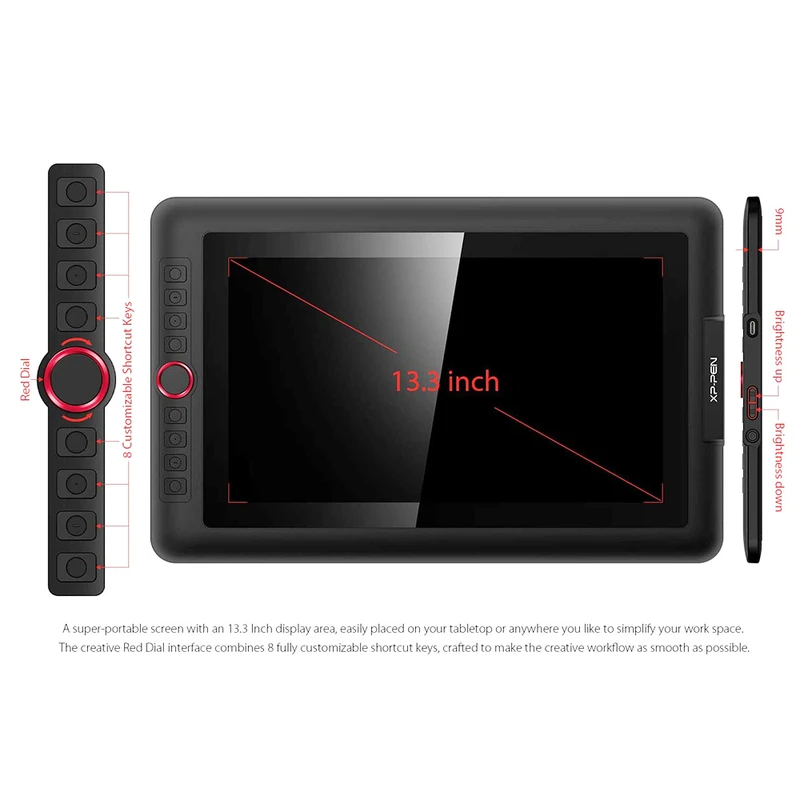 XP-PEN Artist 13.3 Pro Graphic Tablet with 13.3 Inch Display Black