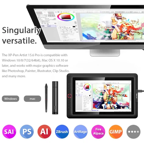 XP-PEN Artist 15.6 Pro Graphic Tablet with 15.6 Inch Display Black