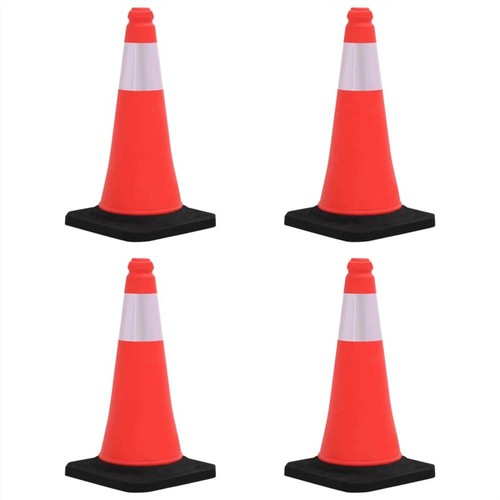 Reflective Traffic Cones with Heavy Bases 4 pcs 50 cm