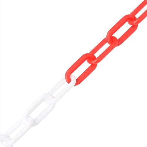 Warnkette Rot-Weiß 100 m Ø8 mm Kunststoff