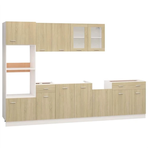 7 Piece Kitchen Cabinet Set Sonoma Oak Chipboard