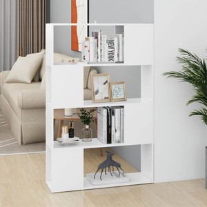 Book Cabinet Room Divider White 80x24x1245 cm Chipboard