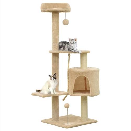 Cat Tree with Sisal Scratching Posts Beige 120 cm