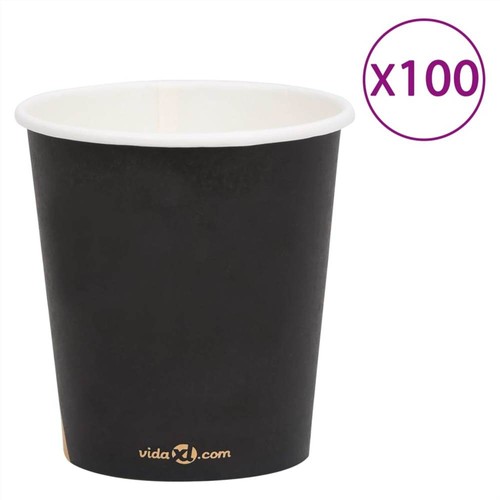 Coffee Paper Cups 200 ml 100 pcs Black