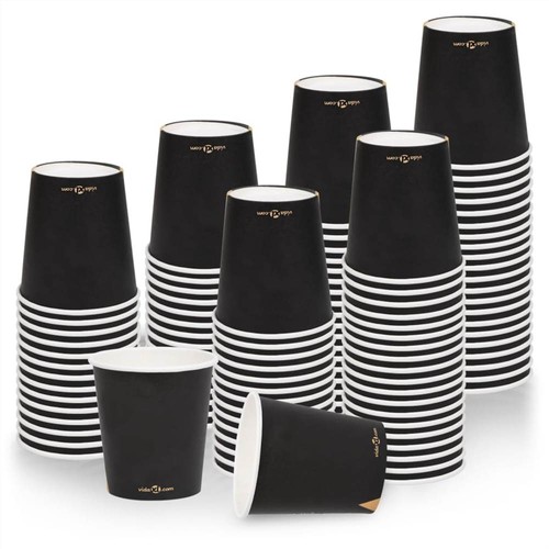 Coffee Paper Cups 200 ml 100 pcs Black