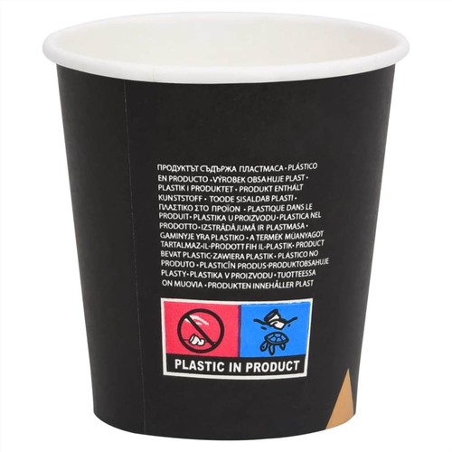 Coffee Paper Cups 200 ml 100 pcs Black