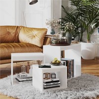 Nesting Tables 3 pcs White Chipboard
