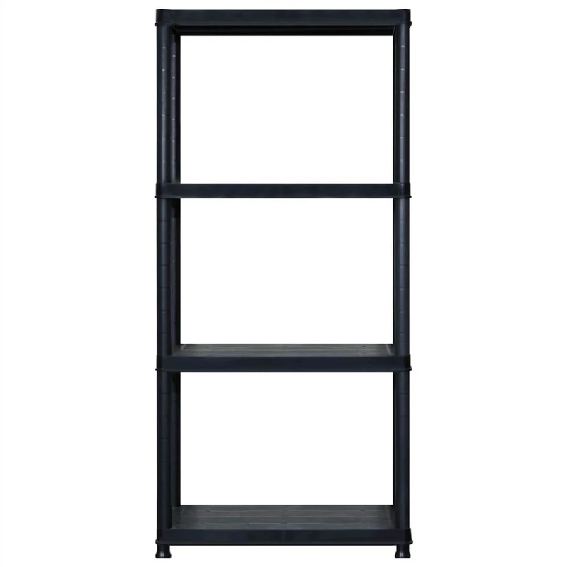Storage Shelf 4 Tier Black 244x30.5x130 cm Plastic