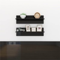 Wall Shelves 2 pcs High Gloss Black 60x115x18cm Chipboard