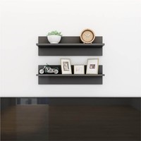 Wall Shelves 2 pcs High Gloss Grey 60x115x18 cm Chipboard