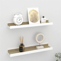 Wall Shelves 2 pcs White and Sonoma Oak 40x9x3 cm