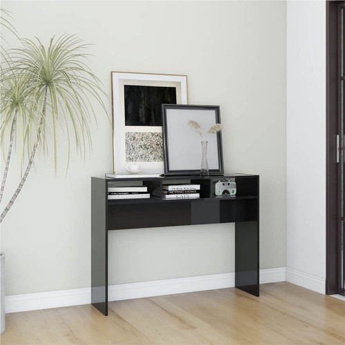 Console Table High Gloss Black 105X30x80 Cm Chipboard