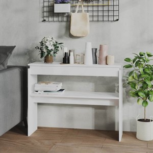 Console Table White 102x30x80 cm Chipboard