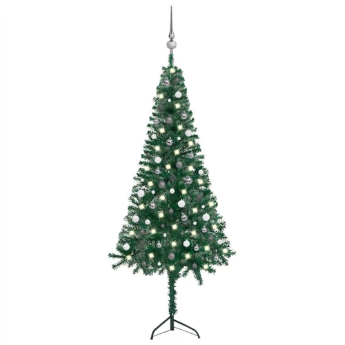 Albero di Natale artificiale angolare LED&Ball Set Verde 240 cm PVC